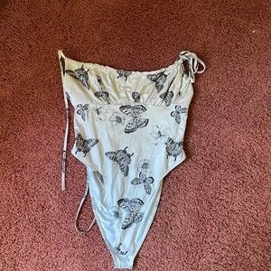 Spaghetti strap butterfly bodysuit